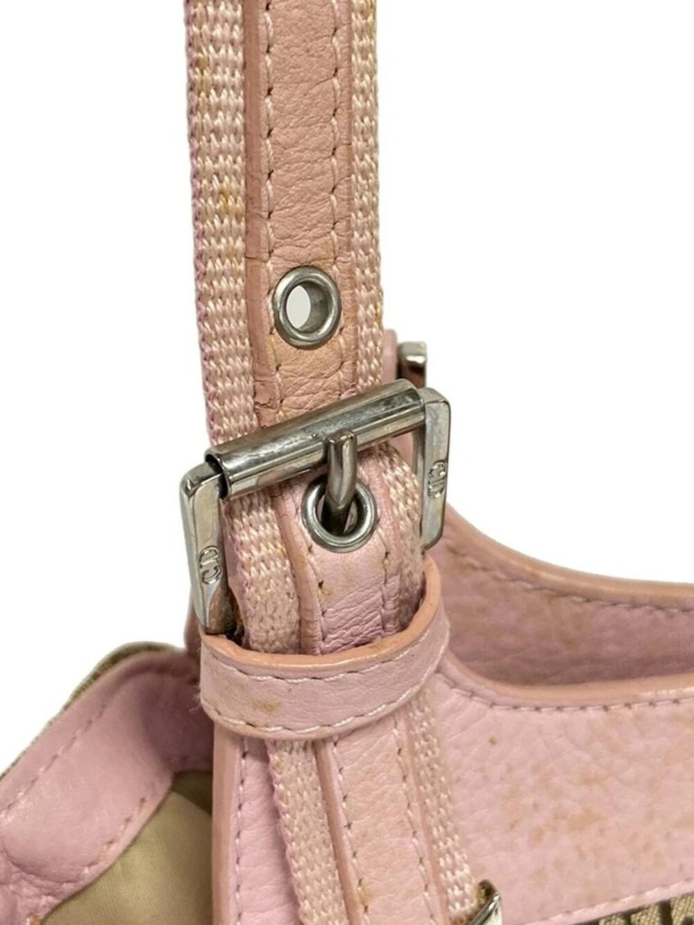 DIOR/ChristianDior Street Chic Beige Dark Brown Light Pink Jacquard Leather - Picture 14 of 15